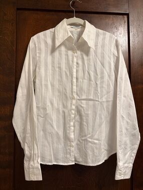 Anne Fontaine White Striped Dress Shirt